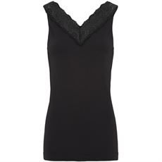 TIM & SIMONSEN TOP, MIRIAM V-LACE TOP, BLACK